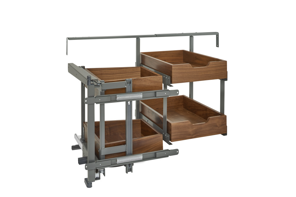 RevAShelf Blind Corner Optimizer With Walnut Drawers